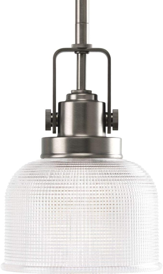 Progress Lighting P5173-81 Archie-One Light Pendant, Antique Nickel Finish with Prismatic Glass
