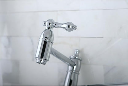 Kingston Brass KS3101AL Pot Filler, Metal Lever Handle, Polished Chrome,8-1/8-Inch Spout Height
