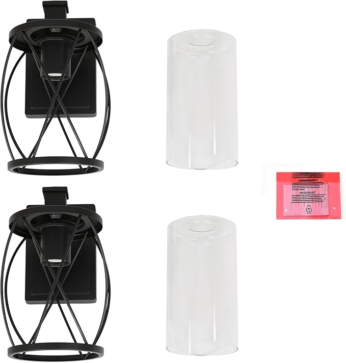 classy leaves Black Outdoor Light Fixture, Farmhouse Porch Light Waterproof Exterior Wall Light, 2 Pack Outdoor Wall Sconce Lighting Clear Glass for Front Door, Patio, Garden, Yard