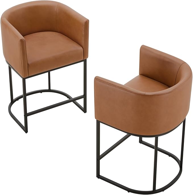 24" Counter Height Bar Stools Set of 2,Brown