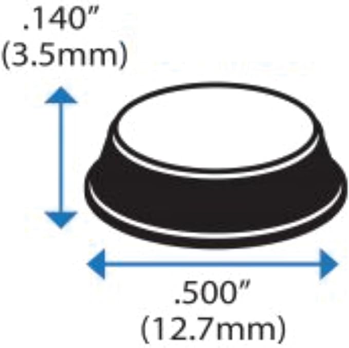 Pack of 50 Cabinet Door Bumpers - 1/2” Diameter Clear Adhesive Pads for Drawers, Glass Tops, Cutting Boards, Picture Frames, Small Furniture