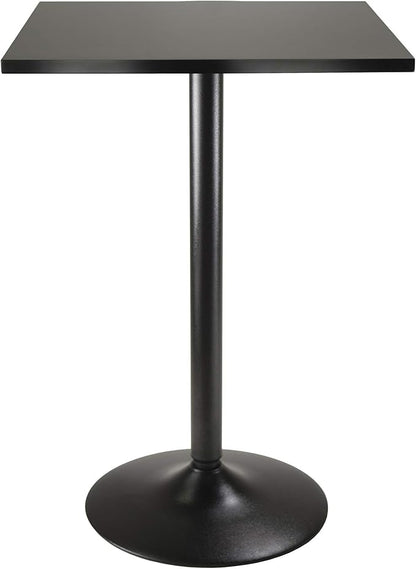 Winsome Obsidian Tall Square Dining Table, for Kitchen, Dining Room, 35", Black