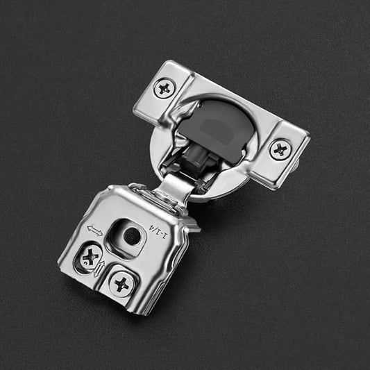 HOME EDIT 2 Pack 1 Pair 1-1/4 inch Overlay Soft Close Cabinet Hinges for Kitchen, Stainless Steel Three-Way Adjustable, Concealed Self-Closing Door Hinges