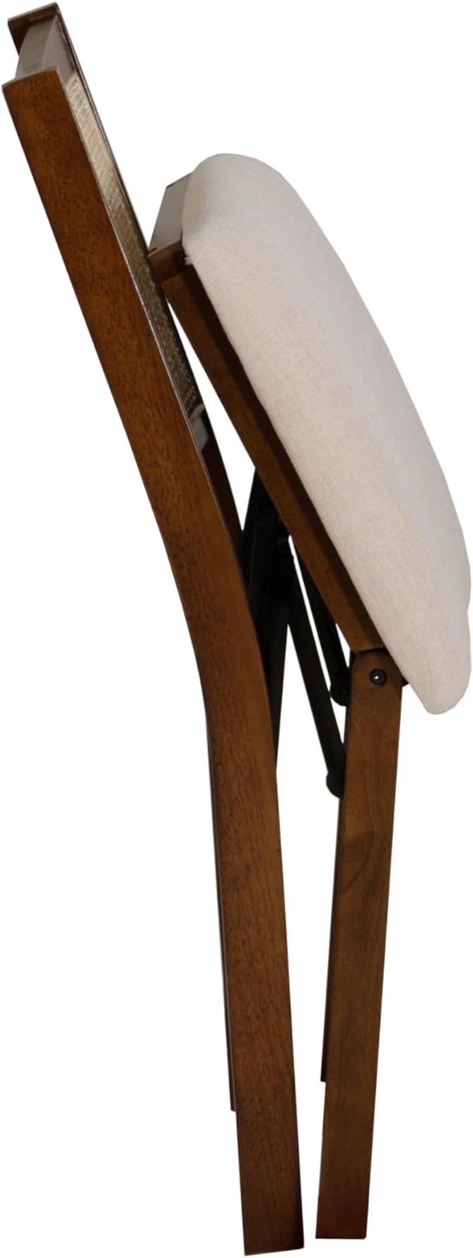 Powell Kasi Brown and Natural Rattan Cane Fully Assembled Foldable Wooden Dining Side Chair