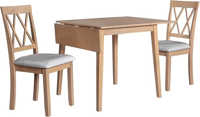 Ball & Cast 2945" Extendable Modern Farmhouse Dining Room Table, Wooden Folding Table with Drop Leaf & Wood Legs, Space-Saving Foldable Dinner Table for Small Place, Natural