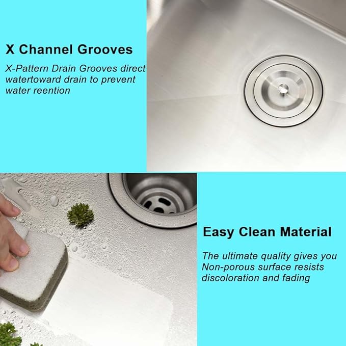 30 Inch Kitchen Sink Drop In,30x18 Drop In Kitchen Sink Top Mount Stainless Steel 18 Gauge Single Bowl Deep Single Bowl Overmount Kitchen Sinks with Soap Dispenser