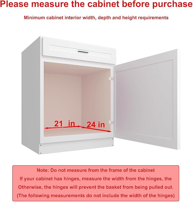 Pulloutor Pull Out Cabinet Organizer,Slide Out Kitchen Cabinet Storage Shelf and Drawer Organizer NEED 21" W and 22" D Cabinet, Chrome Finish (20 * 21 in)