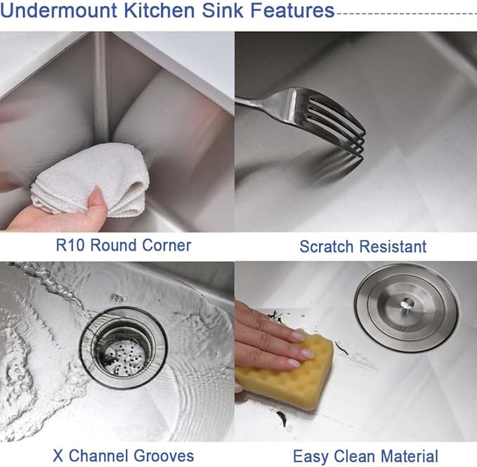 28 Inch Undermount Kitchen Sink Stainless Steel -Hovheir 28x19 Stainless Steel Undermount Kitchen Sink 16 Gauge Deep Single Bowl Under Mount Sinks with Drain