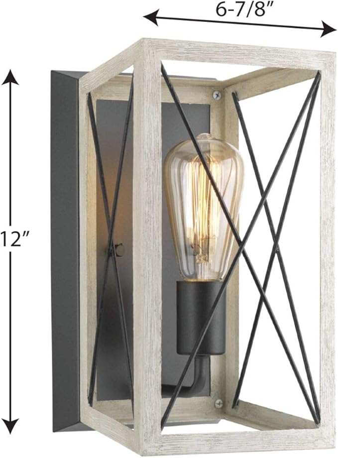 Progress Lighting P710012-143 Briarwood Graphite One-Light Wall Sconce, , Black