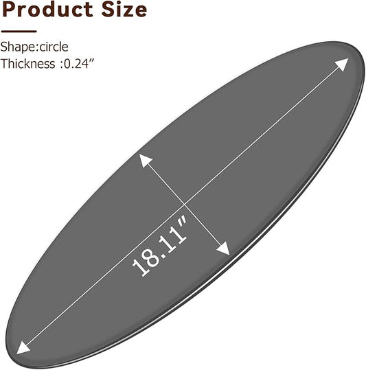 18" Tempered Glass Table Top Round Gray Table Surface 1/4'' Thick Pencil Polished Edge Multipurpose for Dining, Coffee, Restaurant and End Table (18 inch-Gray)