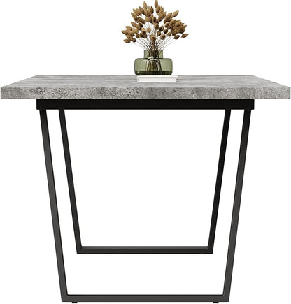 BROVAVE 63" Waterproof Polished Island Table, Rustic Dining Table with Classic MDF Finish, Mid Century Dining Table with 6-Person Capacity for Family Gatherings, Gray