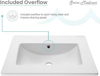 24" Vanity Top Without Faucet Hole