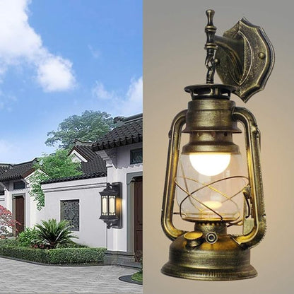 Futchoy FIKNEE Rustic Wall Sconce Lighting - Antique Vintage Lantern Light Fixture for Porch, Garden, Yard - Retro Outdoor Lamp (Green)