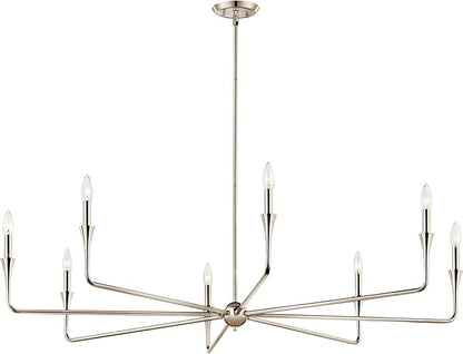 Kichler Alvaro 8-Light Chandelier, Soft Modern Light in Polished Nickel, for Great Room or Large Living or Dining Room (23.25" x 50"), 52691PN