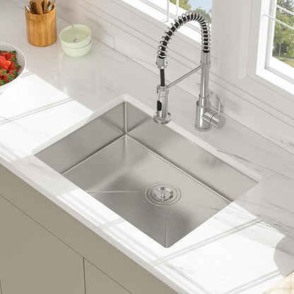 25 Inch Undermount Kitchen Sink - Beslend ADA 6 Inch Depth 25x18 Undermount Sinks Stainless Steel 16 Gauge Mobility Friendly Sink for Wheelchair Accessible & Accessible Design Kitchen