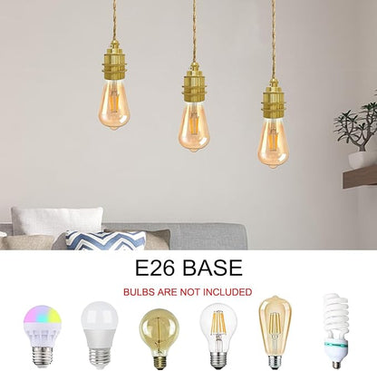 Wood Pendant Light Kit, Mini Pendant Lamp Fixture, Hemp Rope Hanging Lamps Cord Adjustable, E26 Lamp Socket Vintage Ceiling Light Hanging Lighting for Farmhouse Bedroom Chandelier, Bulb Not Included