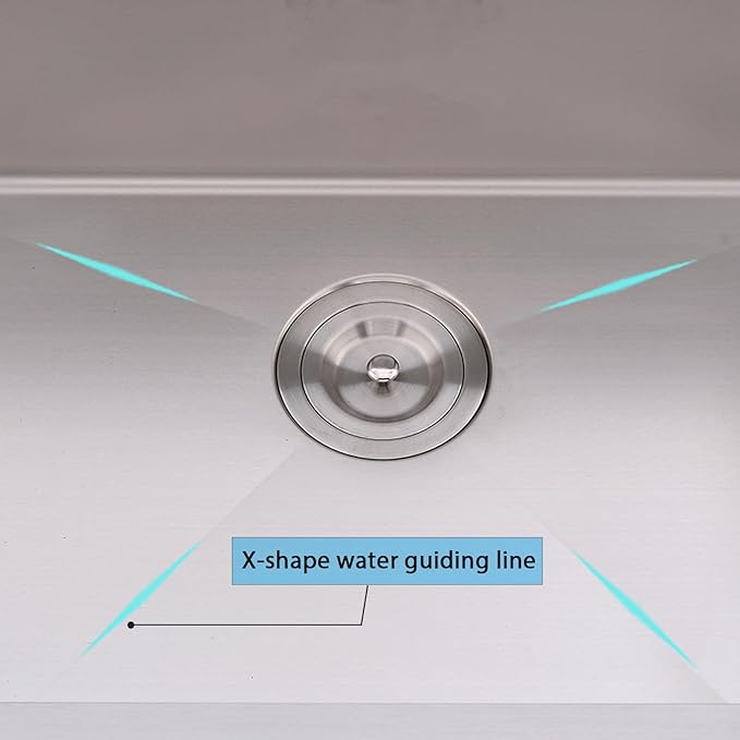 IKEBANA 25x22 Inch Brushed Nickel Kitchen Sink Drop in, 16 Gauge Stainless Steel Wet Bar Sink Topmount Single Bowl Small Kitchen Sinks, Outdoor RV Prep Sinks With Dish Grid& Drain