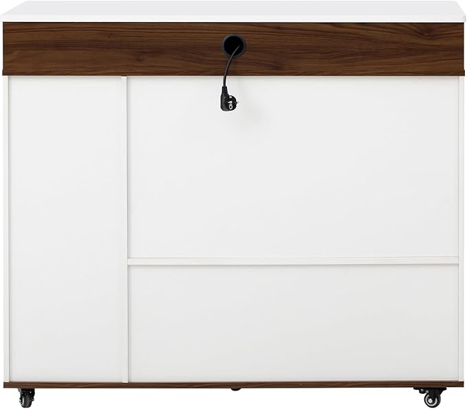 Extendable Kitchen Island Table: 1 Table 3 Sizes 19.9" to 73.8" - Rolling Mobile Dining Table with Power Outlet & Storage - Space-Saving for Small Apartments & Open Kitchens