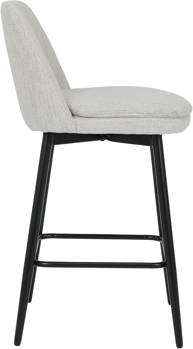 Modern Dining Chairs,Counter Height Swivel Bar Stools, 360° Swivel Upholstered Barstools with Solid Wood Frame, 26" Seat for Kitchen Island and Home Pub,Versatile Use,American Classic,White