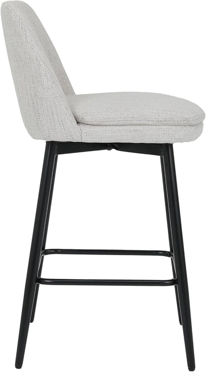 Modern Dining Chairs,Counter Height Swivel Bar Stools, 360° Swivel Upholstered Barstools with Solid Wood Frame, 26" Seat for Kitchen Island and Home Pub,Versatile Use,American Classic,White