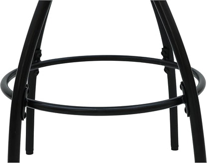 Modern Backless Bar Stools Set of 2 Round Upholstered Counter Stools for Kitchen Island Velvet Dining Chairs，Black