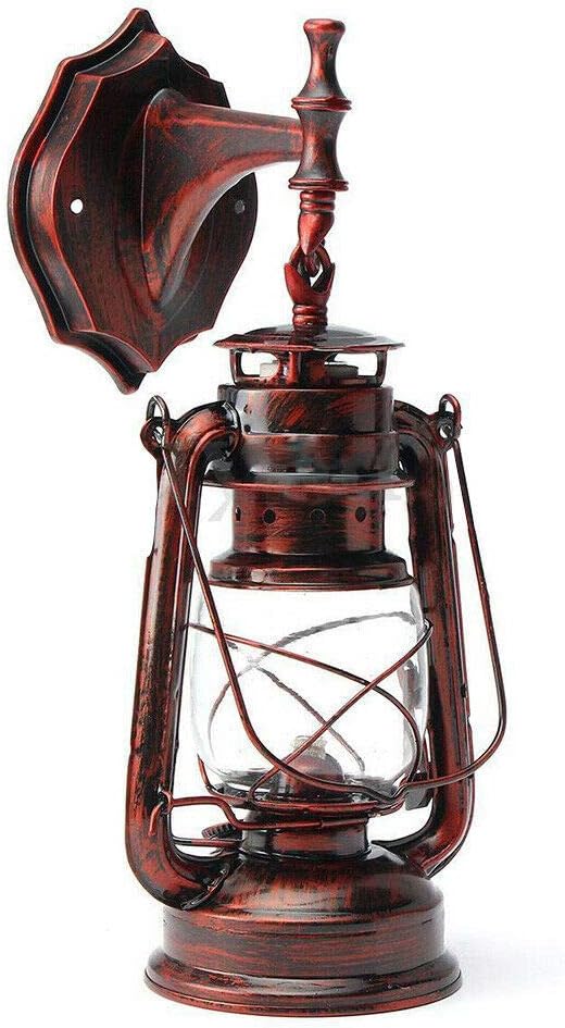 Wall Porch Light Vintage Rustic Lantern Lamp Indoor Outdoor Industrial Retro E27 Wall Lighting Fixture for Wall, Garage, Front Porch (B)
