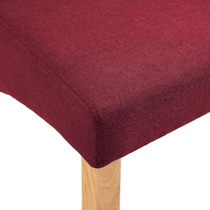 Modern Farmhouse Dining Chairs Set of 4 Red Fabric Upholstered Wooden Frame Accent Chairs for Kitchen Living Room Comfortable Furniture