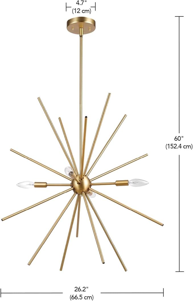 GLOBE Electric Novogratz x 65781 Celeste 4-Light Chandelier, Matte Brass, Bulb Not Included