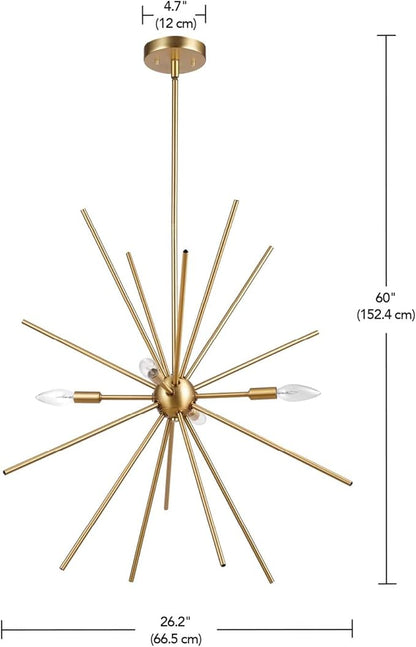 GLOBE Electric Novogratz x 65781 Celeste 4-Light Chandelier, Matte Brass, Bulb Not Included