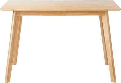 Amazon Basics FSC Certified Sturdy Solid Wood Rectangular Dining Table, Easy Assembly, Kitchen Table, 29.5"D x 47.2"W x 29.5"H, Natural Wood