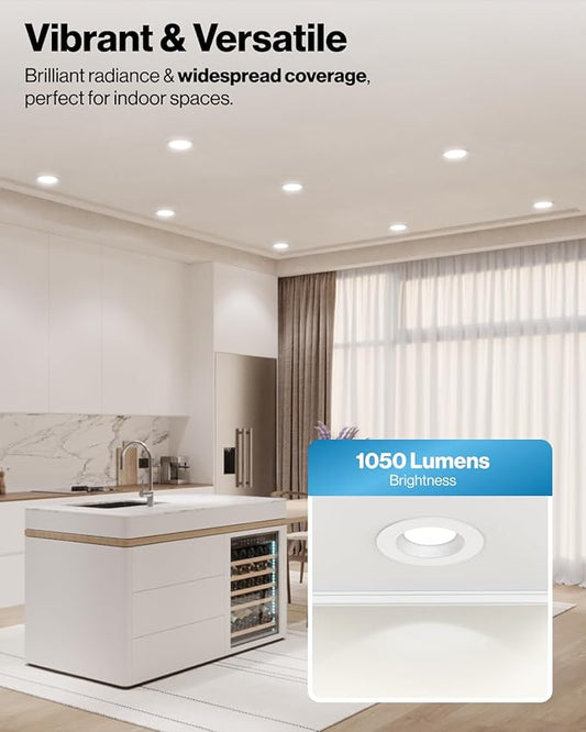 Sunco 96 Pack 6 Inch LED Recessed Light, Retrofit Downlight Can Lights for Ceiling, Baffle Trim, 1050 LM, 13W (75W Equivalent), 3000K Warm White, Dimmable, Damp Rated UL.