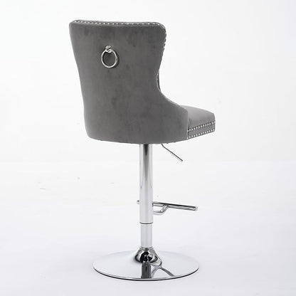 Modern Dining Chair Mid-Century Kitchen Table and Chairs with Sturdy Stable Base, Easy Assembly Luxury Furniture for Dining Room, Home Pub and Kitchen Island,Gray-Foam-2pc