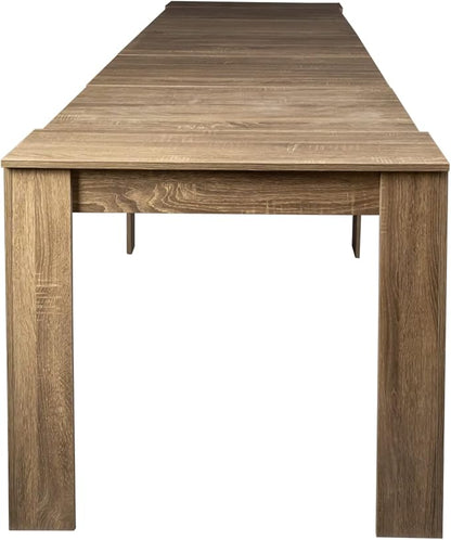 Folding Dining Table for 10-12 People, 118.5" Extendable Kitchen Table for Home Dining Room, Modern Dining Table Large Long Dining Room Table for Big Family Restaurant Furniture, Brown