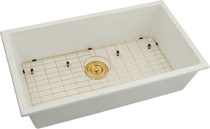 White Kitchen Sink,Granite Composite Undermount Kitchen Sink,Single Bowl Drop In Kitchen Sinks (31" X 18")
