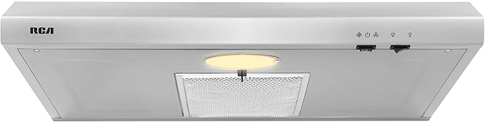 RCA R-RHUCC30SSS 30 in. Century Collection Ductless Under Cabinet Range Hood, Reusable Filter, Rocker Switch, Light, Stainless Steel