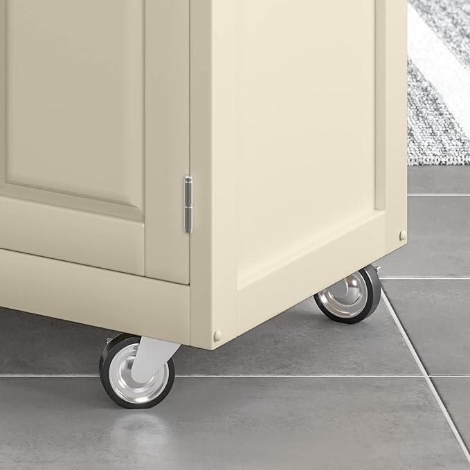 Homestyles Create Kitchen Cart, Gray Granite Top, Off White