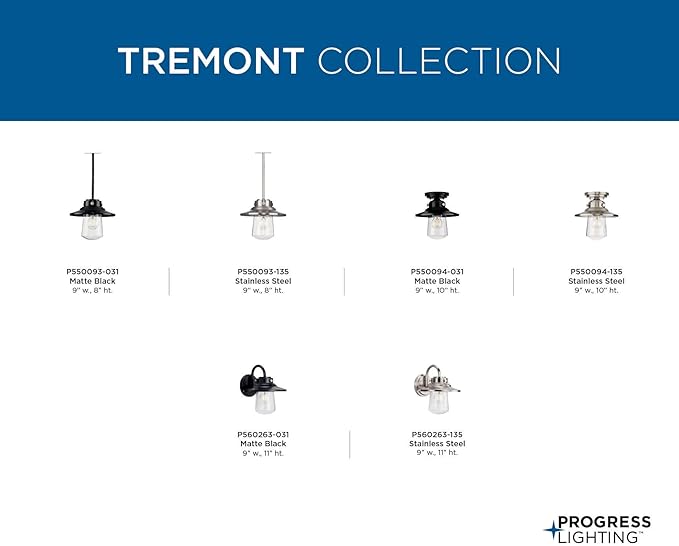 Progress Lighting P550093-031 Tremont Outdoor, Black