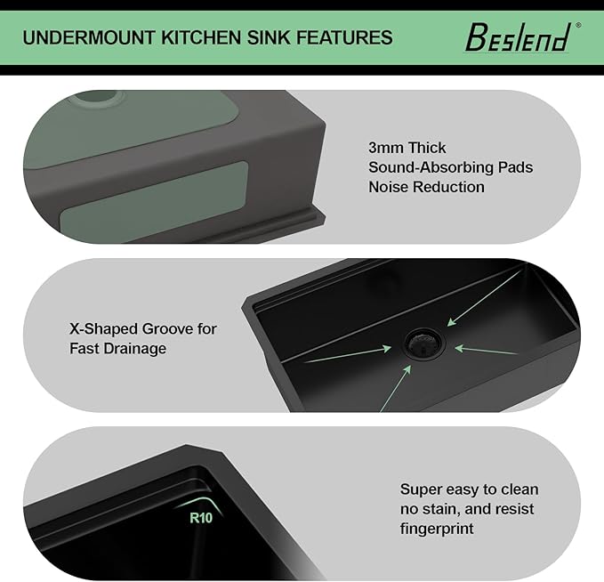 30 Inch Matte Black Workstation Kitchen Sink - Premium NANO-PVD Coated Undermount Sink, 16 Gauge Deep Single Bowl with Accessory Ledge & Round Corner, Fits 33" Cabinet (30"x19"x10")