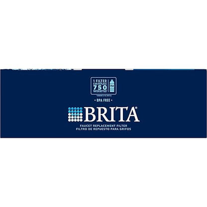 Brita Replacement Water Filter for Faucet Mount, Removes 99% of Lead, Sink Filtration System, Chrome, 3 Count