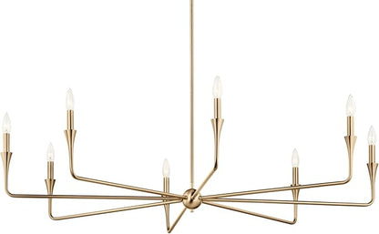 Kichler Alvaro 8-Light Chandelier, Soft Modern Light in Champagne Bronze, for Great Room or Large Living or Dining Room (23.25" x 50"), 52691CPZ