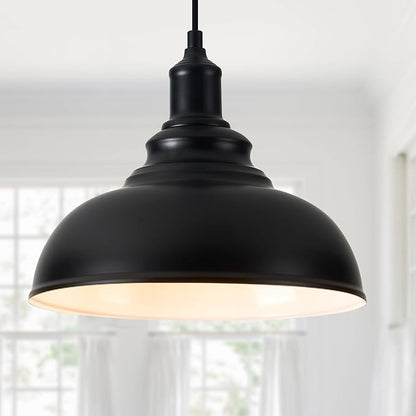 2 Pack Farmhouse Pendant Light Black Pendant Lights Kitchen Island Industrial Adjustable Hanging Barn Lamp Pendant Lighting Over Island Sink Light Fixtures
