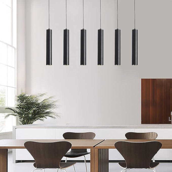 Modern Led Pendant Lights 3 Pack ， Island Pendant Lighting for Kitchen, Dining Room, Bar Shop, 9w,4000k,CRI90, Beam Angle 24° (Black Housing 4000K Color)……