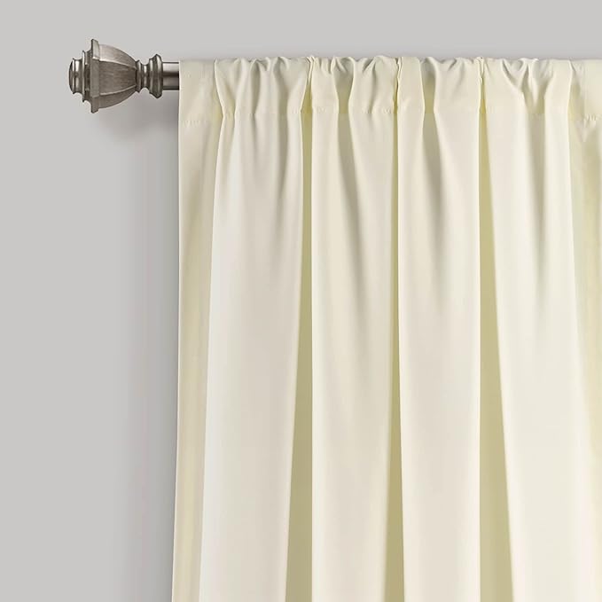 Lush Decor Allison Ruffle Light Filtering Window Curtain Panels Pair 40" W x 84" L White - Coquette Curtains for Bedroom - Drapes - Ruffle Curtains Kids