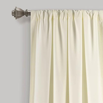 Lush Decor Allison Ruffle Light Filtering Window Curtain Panels Pair 40" W x 84" L White - Coquette Curtains for Bedroom - Drapes - Ruffle Curtains Kids