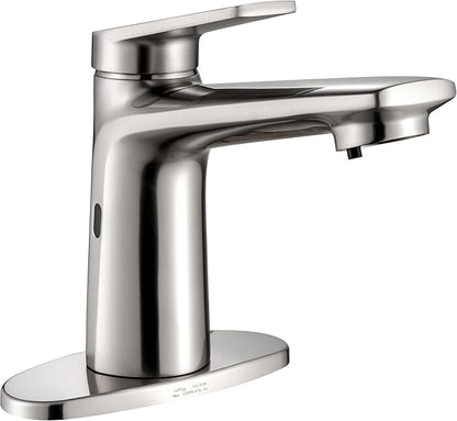 Bathroom Faucet with Built-in Soap Dispenser, Adjustable Hot & Cold Water Temperature, Home Bathroom Faucet (29102 Brushed Nickel)