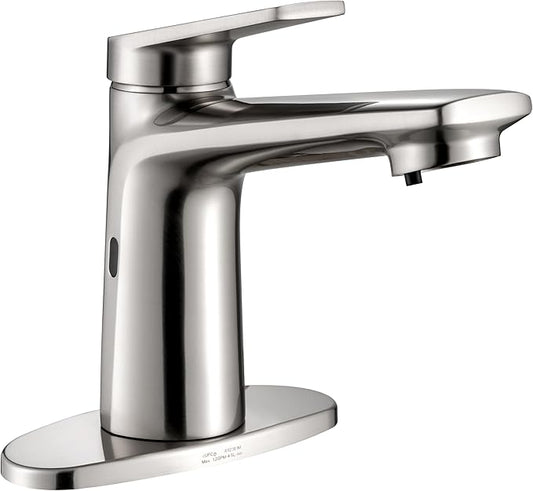 Bathroom Faucet with Built-in Soap Dispenser, Adjustable Hot & Cold Water Temperature, Home Bathroom Faucet (29102 Brushed Nickel)