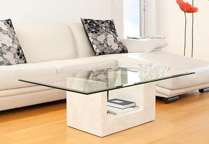 42" x 60" Tempered Glass Table Top with 1/2" Thickness, Beveled Edge and Safety Corners Clear Surface Replacement for Dining, Coffee or Office Tables Scratch Resistant by Fab Glass and Mirror