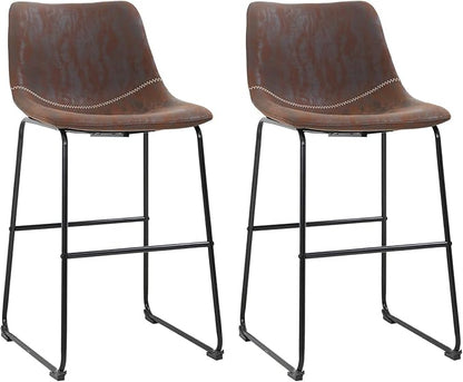 PayLessHere Dining Chairs Set of 2 Kitchen Chairs Living Room Chairs Counter Stools with Backs Leather Island