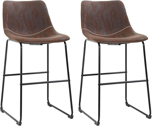 PayLessHere Dining Chairs Set of 2 Kitchen Chairs Living Room Chairs Counter Stools with Backs Leather Island