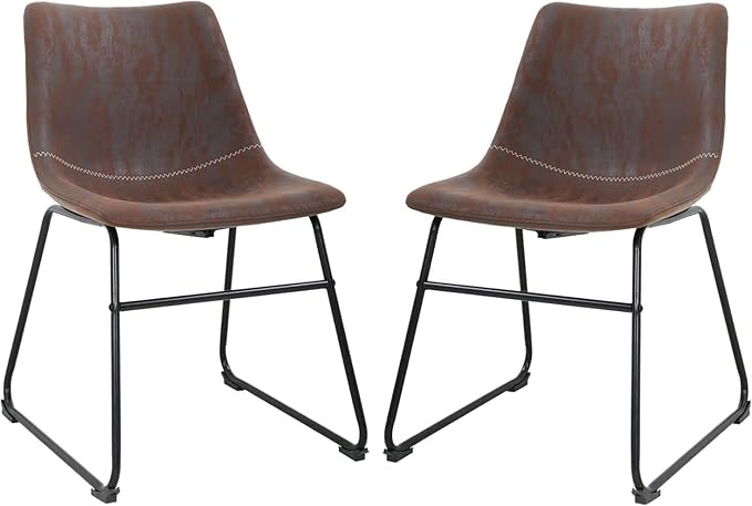 PayLessHere Dining Chairs Set of 2 Kitchen Chairs Living Room Chairs Counter Stools with Backs Leather Island (18 Inch)